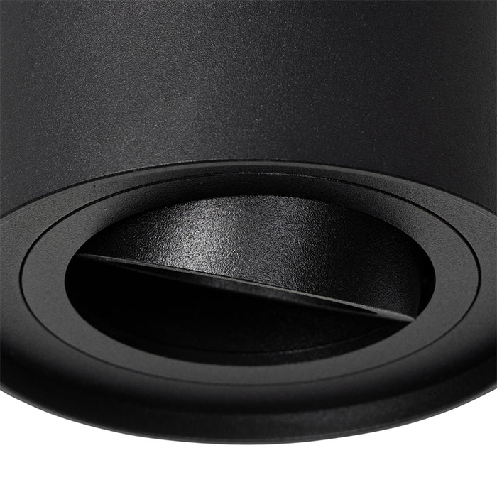 QAZQA Moderne plafondspot zwart draai- en kantelbaar - Rondoo up