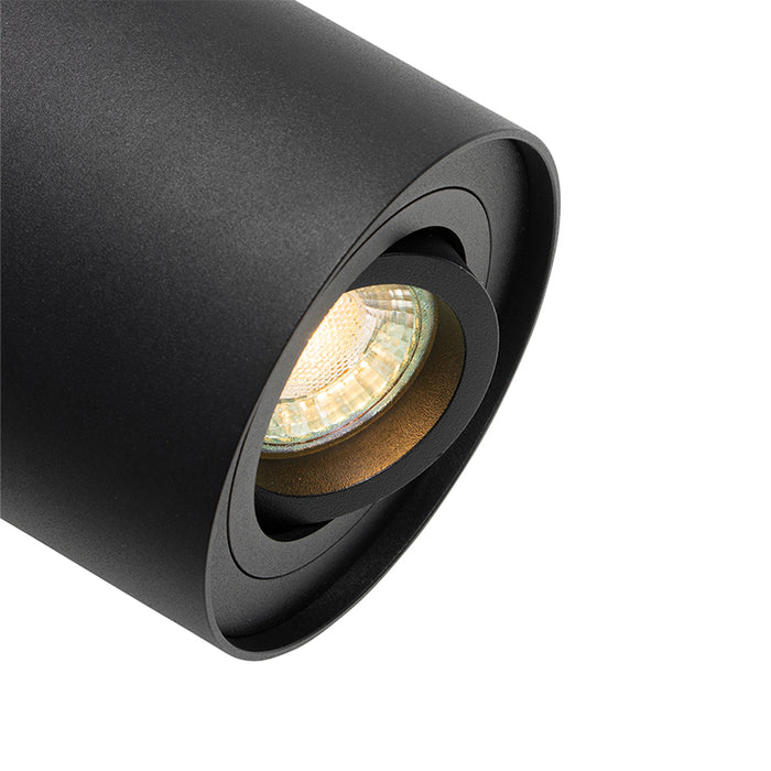 QAZQA Moderne plafondspot zwart draai- en kantelbaar - Rondoo up