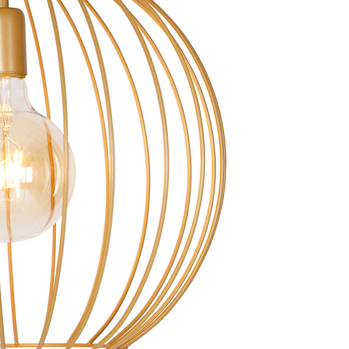 QAZQA Hanglamp wire-dos - Goud|messing - Design - D 400mm