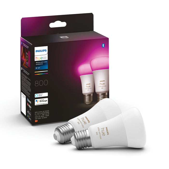 Philips Hue White & Color Ambiance Lichtbron - E27 - 2-pack