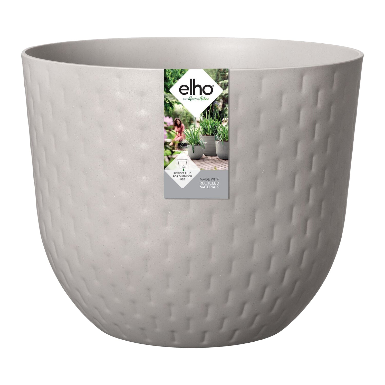 Elho Fuente Grains Bloempot 38 cm - Grijs