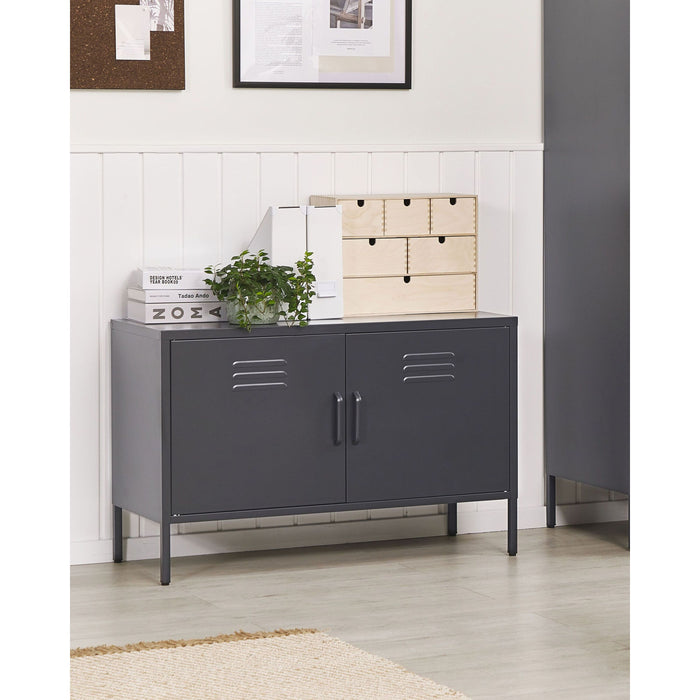 Beliani - URIA - Kantoorkast - Zwart - Staal