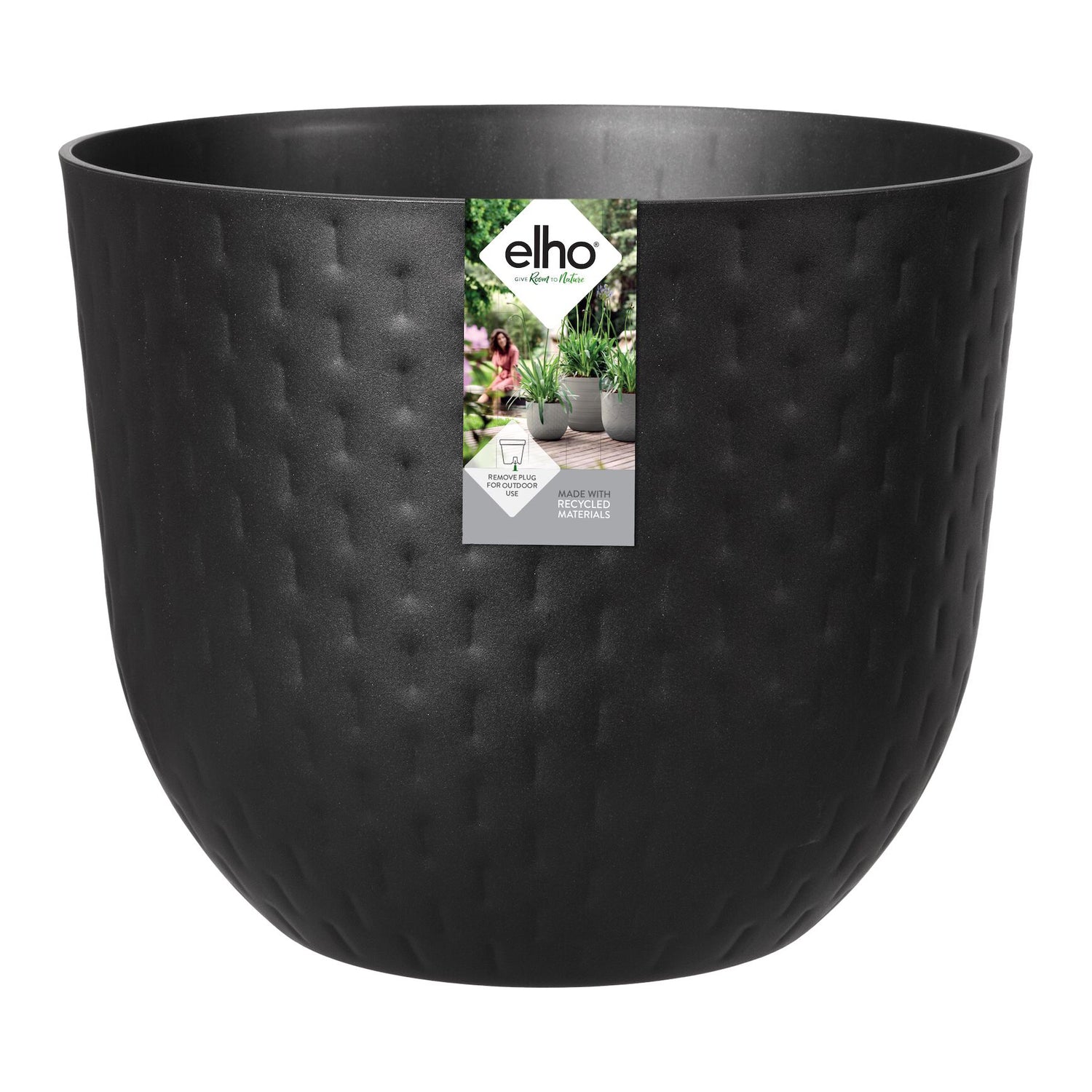 Elho Fuente Grains Bloempot 38 cm - Zwart