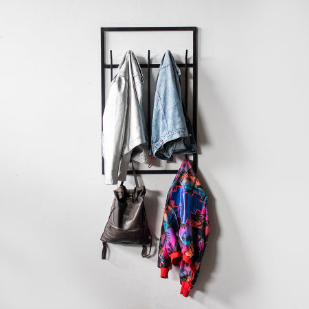 Giga Meubel - Kapstok Zwart Metaal - 10-haken - 65x10x100cm - Buddy