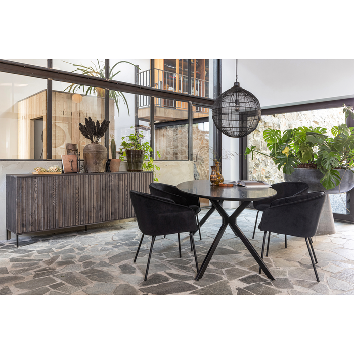 WOOOD Enes Hanglamp - Metaal - Zwart - 33x14x14