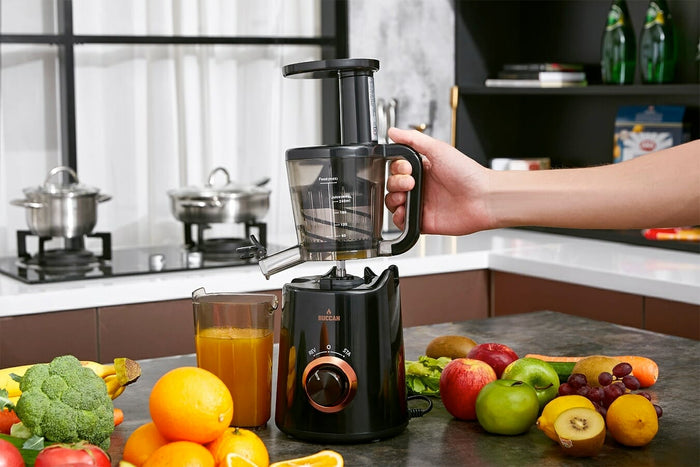 Buccan - Slowjuicer 150w - Zwart Rose