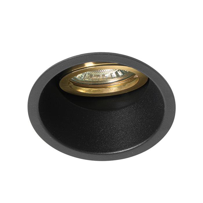 QAZQA Moderne inbouwspot zwart met goud draai- en kantelbaar - Alloy