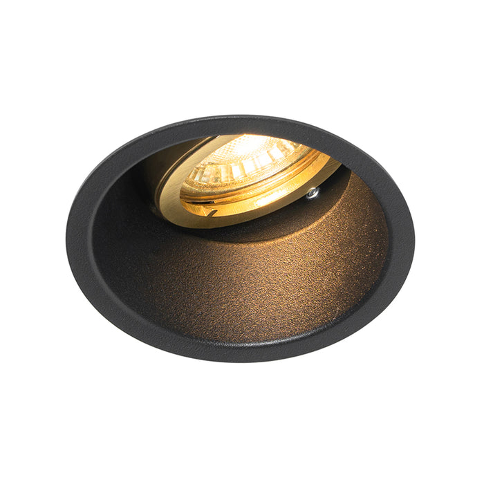 QAZQA Moderne inbouwspot zwart met goud draai- en kantelbaar - Alloy