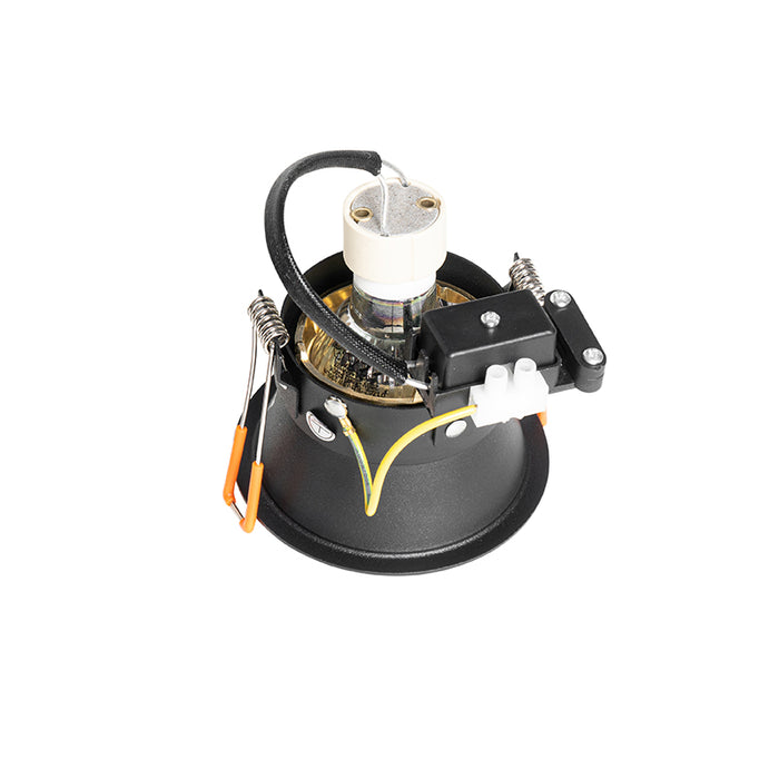 QAZQA Moderne inbouwspot zwart met goud draai- en kantelbaar - Alloy