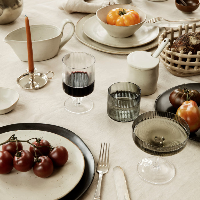 Ferm Living Ripple Waterglazen 4 st. - 200 ml - Smoked Grey