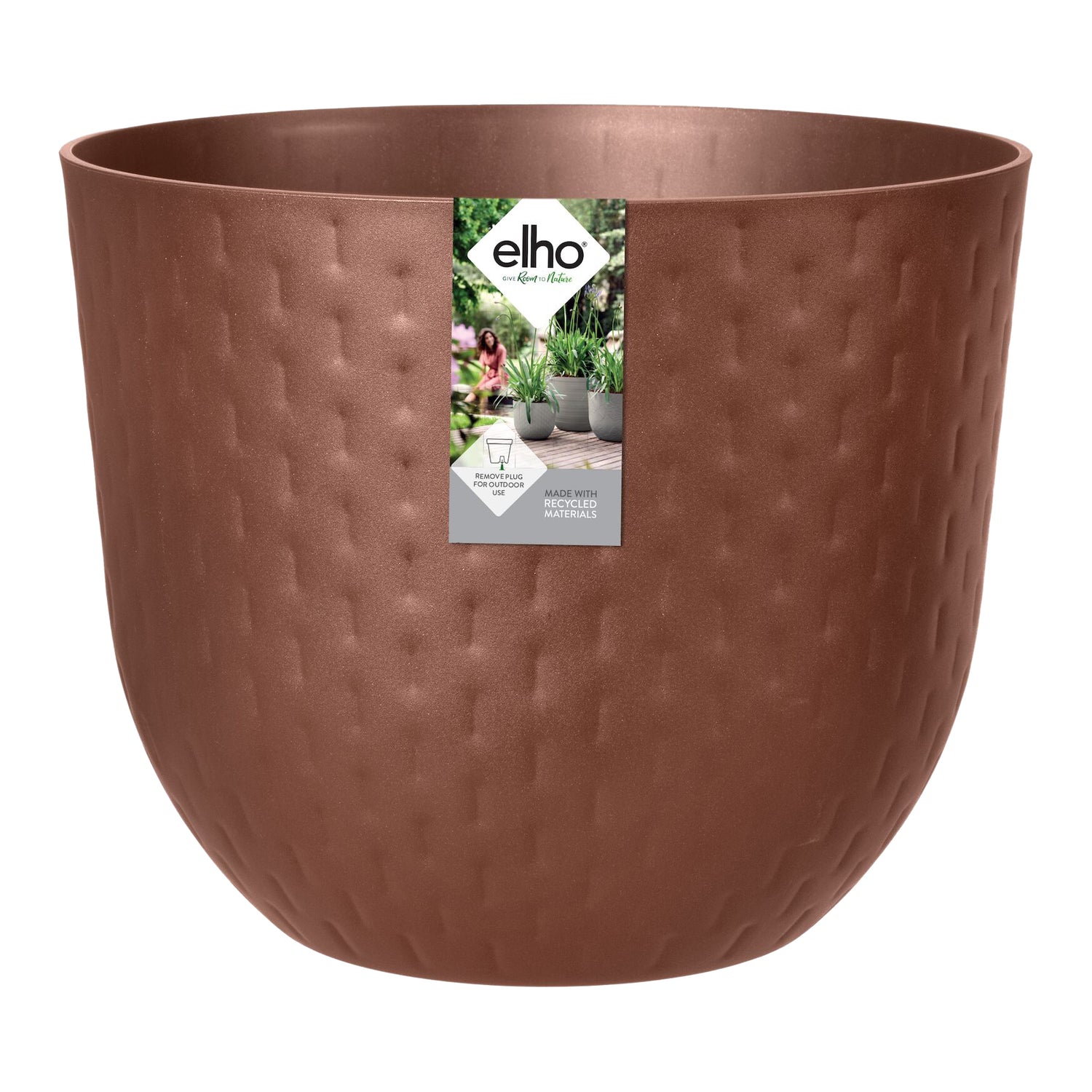 Elho Fuente Grains Bloempot 47 cm - Bruin