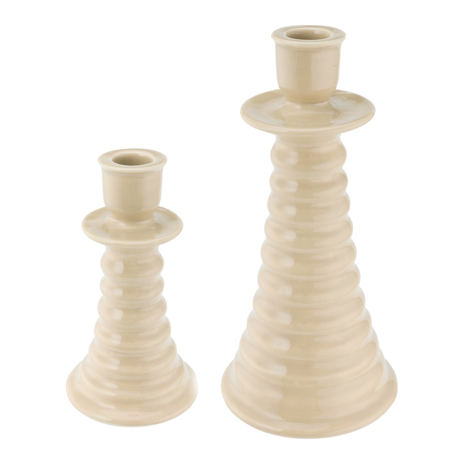 vtwonen Ceramic Kandelaar - Set van 2 - Ivoor