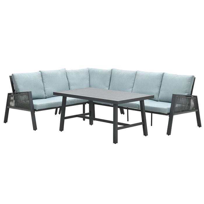 Garden Impressions Brendon lounge dining set 4-delig L - mint grijs