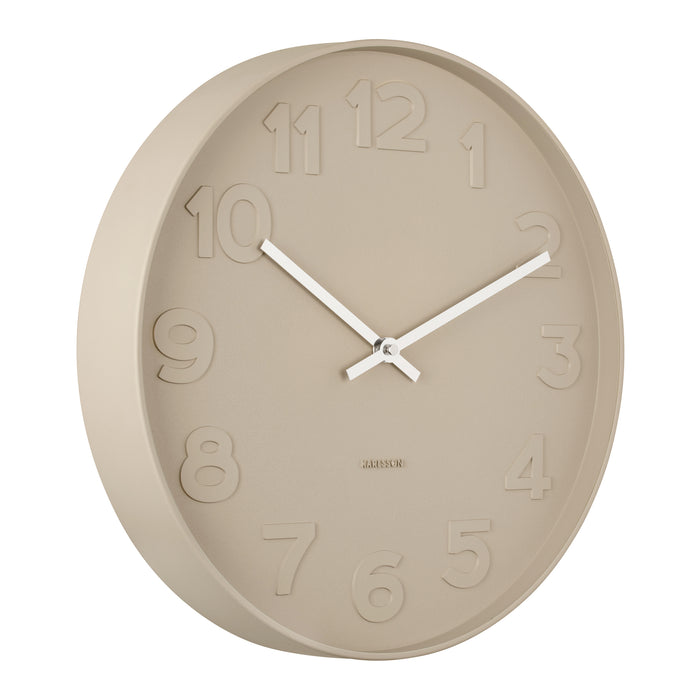 Karlsson Mr. Brown Numbers Wandklok S - Zandbruin