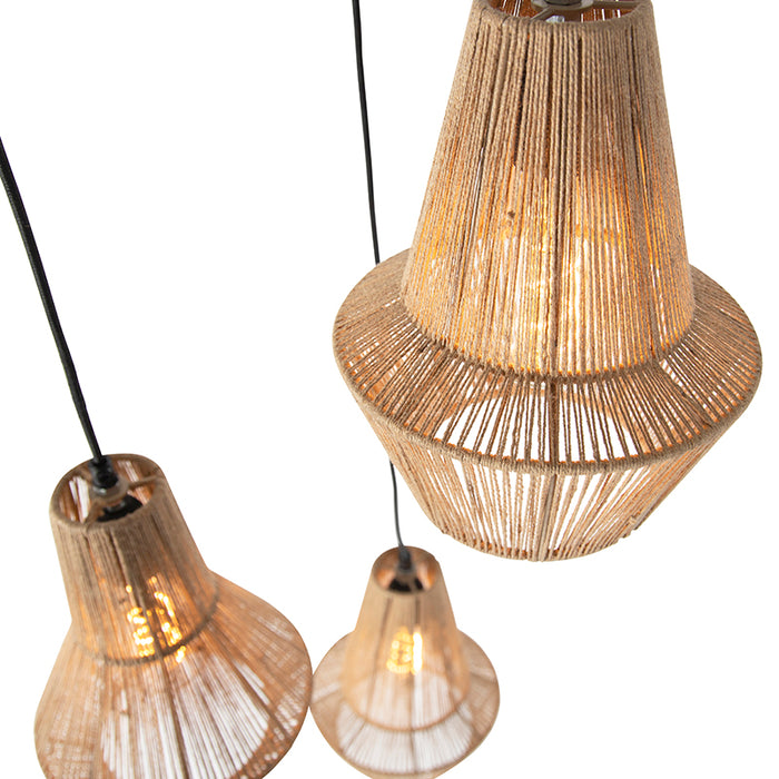 QAZQA Hanglamp jenthe - Naturel - Landelijk - D 40cm