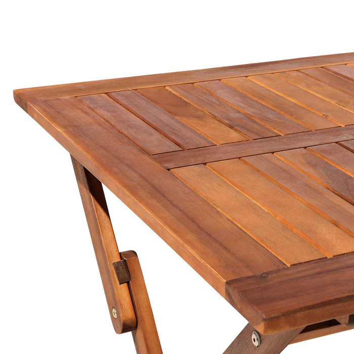 Beliani-CENTO -Tuintafel-Donkere houtkleur-140 x 75 cm-Acaciahout