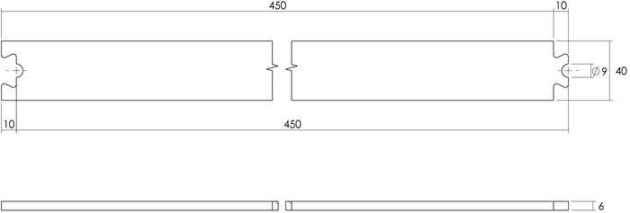Intersteel Tussenrail 45 cm rvs geborsteld