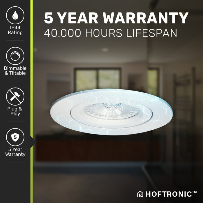 HOFTRONIC  Rome - LED Inbouwspots Badkamer IP44 Wit