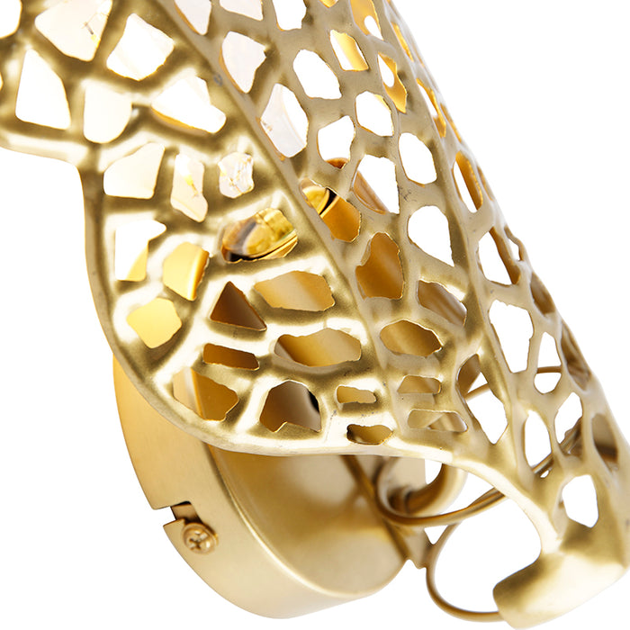 QAZQA Wandlamp luuk - Goud|messing - Design - L 20.5cm