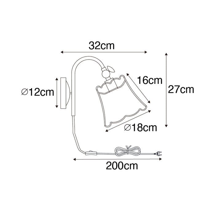 QAZQA Wandlamp nona - Wit - Klassiek | Antiek - L 18cm