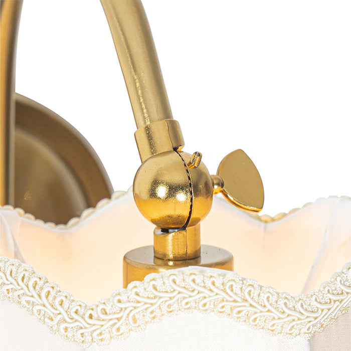 QAZQA Wandlamp nona - Wit - Klassiek | Antiek - L 18cm