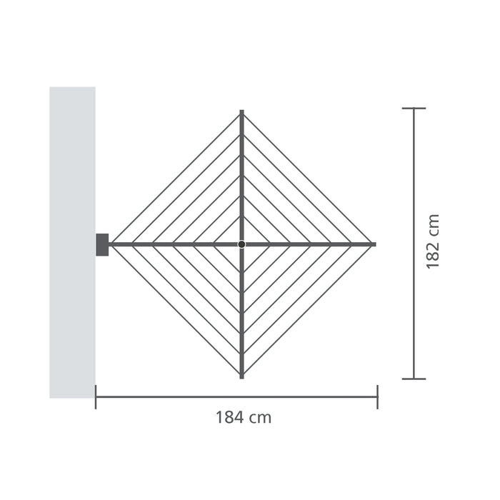 Brabantia WallFix Droogmolen 24 m incl. Beschermbox