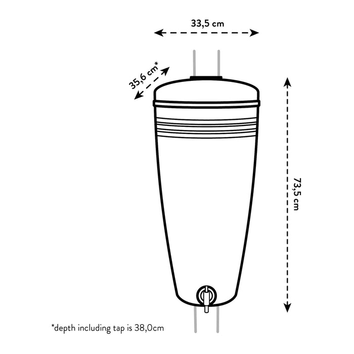 elho Green Basics Regenton 35 L - Zwart