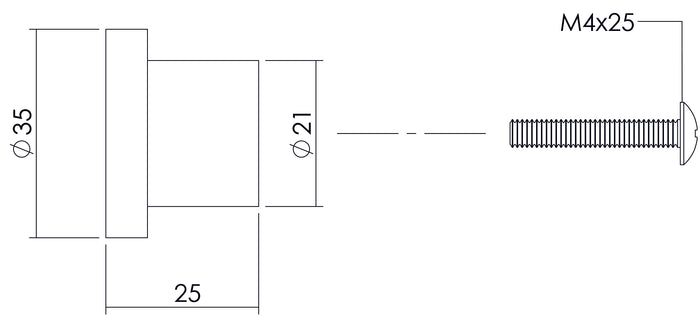 Intersteel Meubelknop ø 35 mm plat rvs geborsteld
