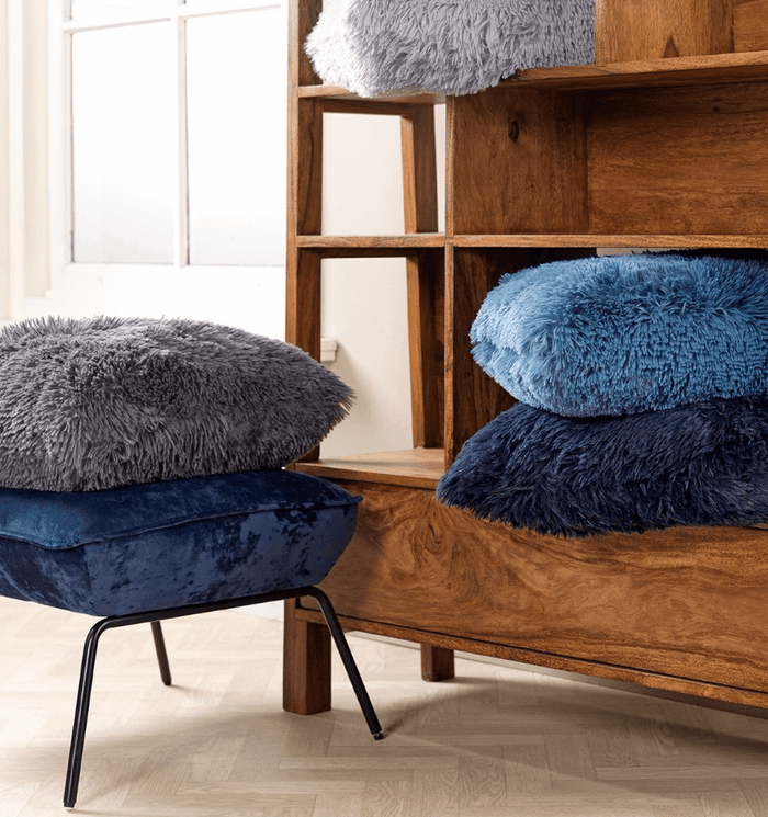 Dutch Decor sierkussen Fluffy - 45x45 cm Insignia Blue