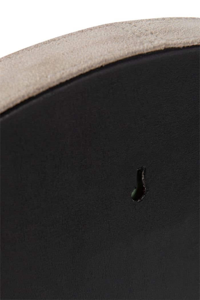 J-Line Spiegel Rond Leder Beige Small