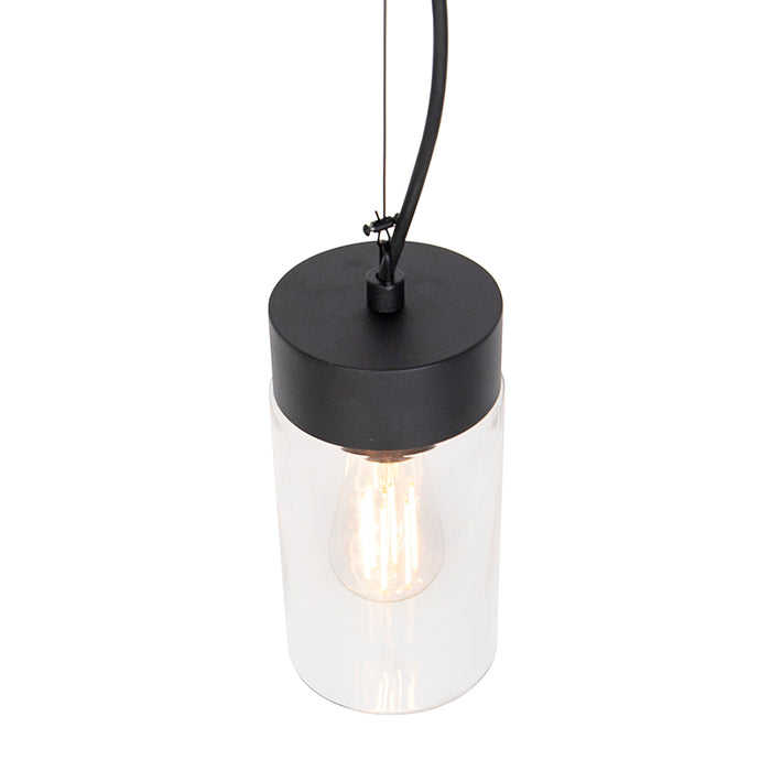 QAZQA Moderne hanglamp zwart met glas IP44 - Jarra