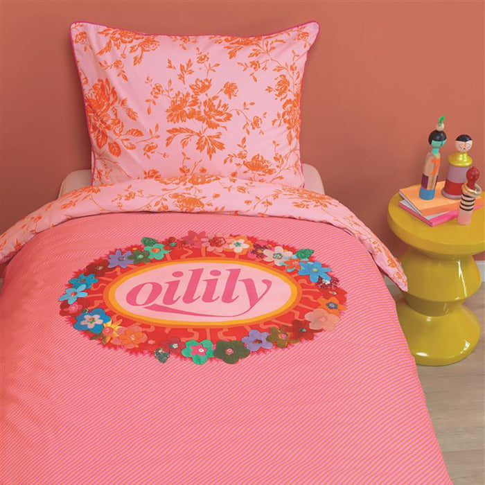 Oilily Prom Flowers Dekbedovertrek 140 x 220 cm - Roze