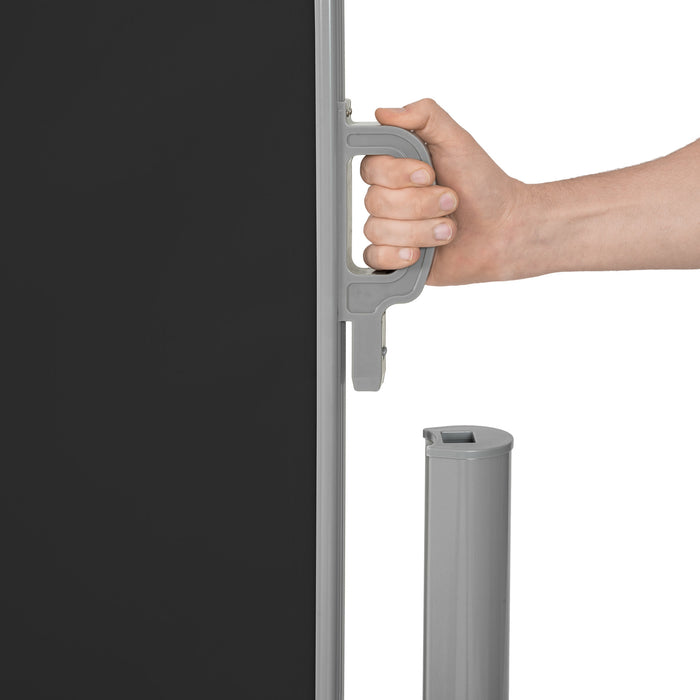 tectake® Aluminium dubbel windscherm uitschuifbaar met oprolmechanisme