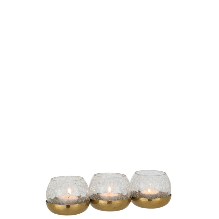 J-Line Theelichthouder 3 Bol Goud