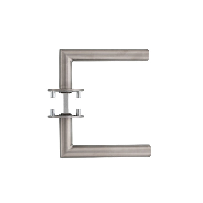 Intersteel Deurkruk Hoek 90° op rond magneet rozet rvs geborsteld