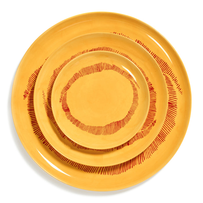 Serax Ottolenghi Feast Bord Ø 19 cm - Sunny Yellow Swirl Rood
