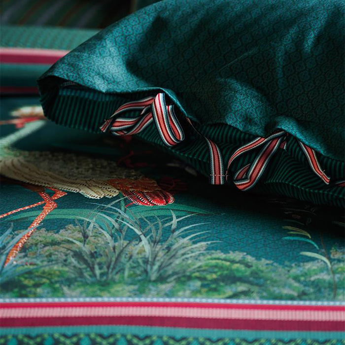 Pip Studio Birds in a Row Dekbedovertrek 140 x 220 cm - Groen