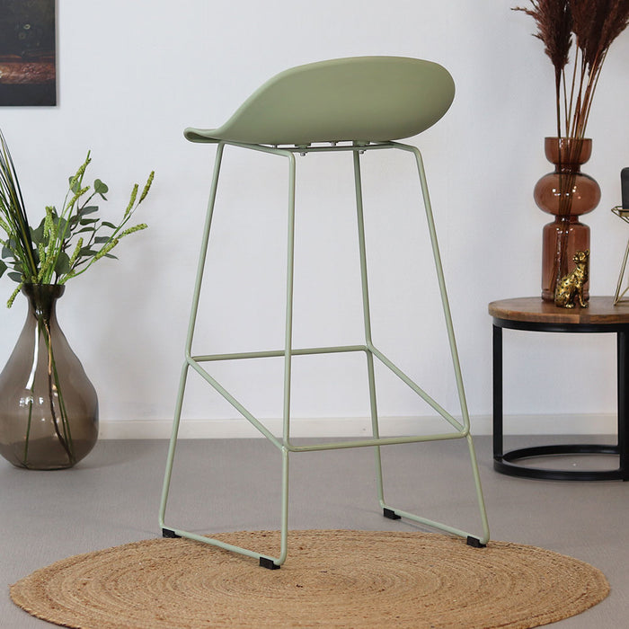 Livin24 Barkruk Ellen groen Scandinavisch design 76 cm