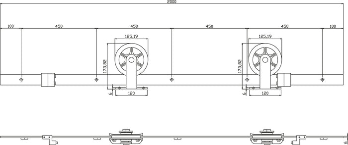 Intersteel Schuifdeursysteem Wheel Top mat zwart
