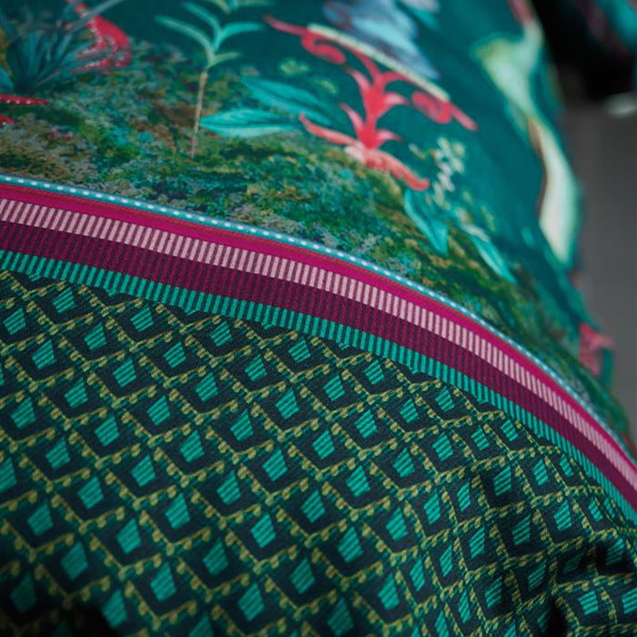 Pip Studio Birds in a Row Dekbedovertrek 240 x 220 cm - Groen