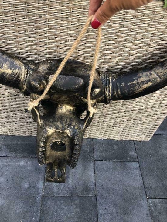 Skull Decoratie Skull Buffel Schedel - Buffelschedel - Brons - Goud