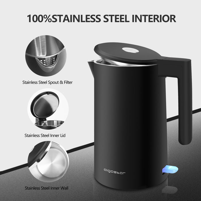 Aigostar Luster 30YCH - Waterkoker - 1.7L Zwart