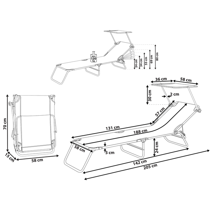 Beliani - FOLIGNO - Strandstoel - Groen - Polyester
