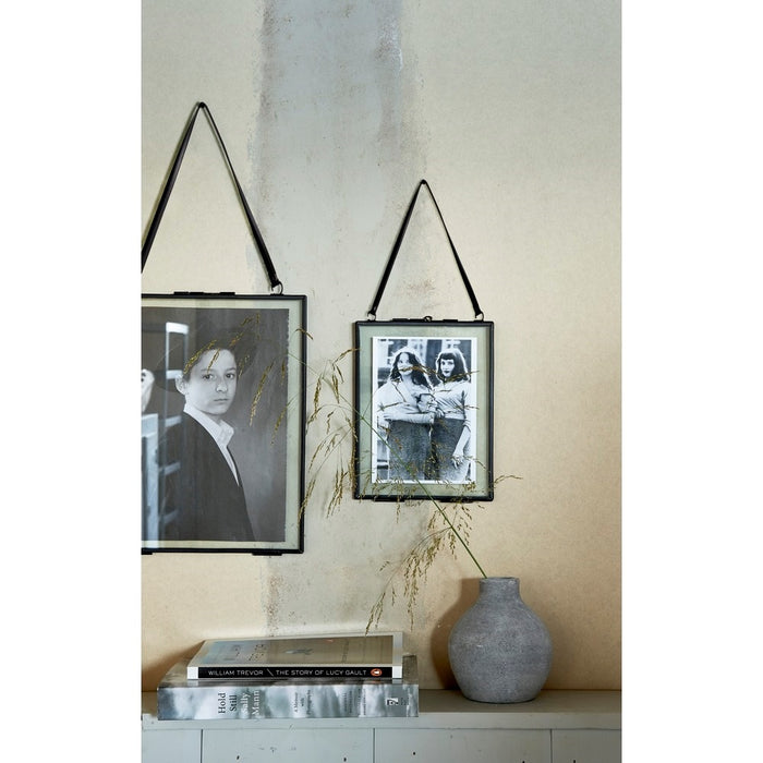 vtwonen Fotolijst Zwart/Metaal Incl. Slot en Leren Koord - 14 x 19 cm