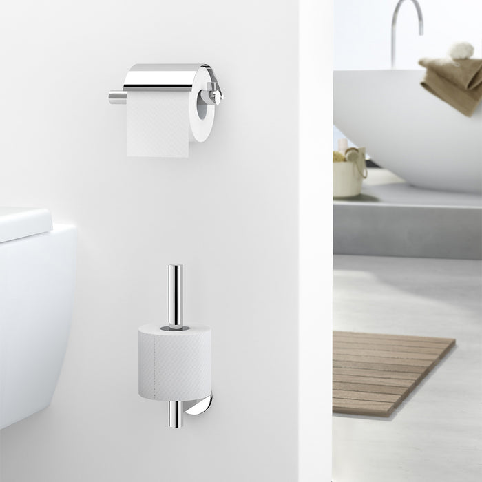 Zack Scala Toiletrolhouder met klep glans