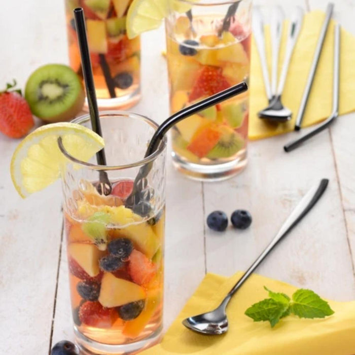 Orange85 IJzeren Rietjes en Lange Latte Macchiato Koffielepels Mili...