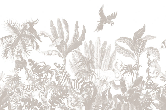 Daring Walls Behang Jungle uni - grey