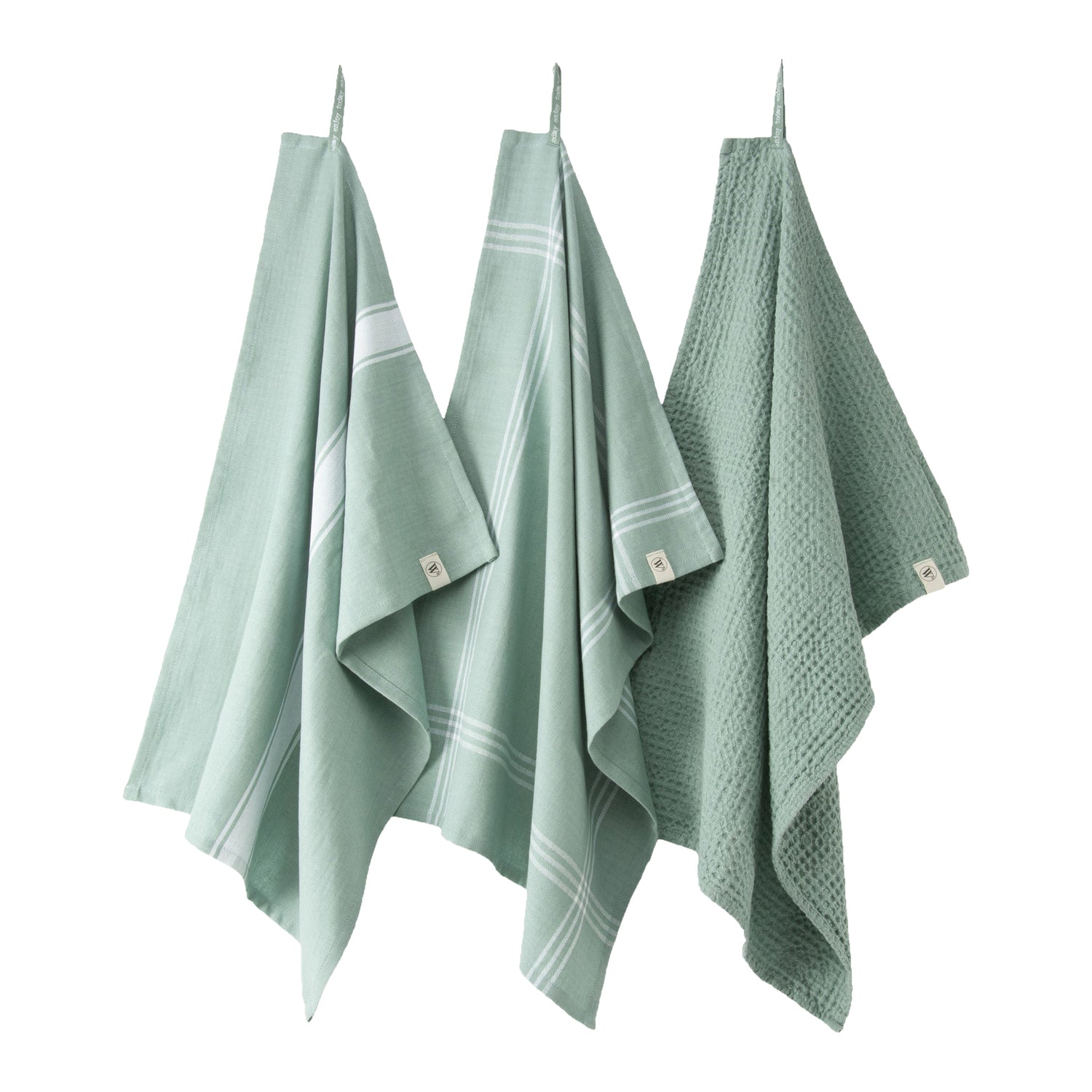 Walra Blocks & Lines Keuken- en Theedoekset 3 st. - Groen