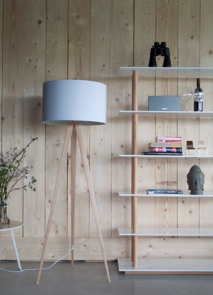 Zuiver Tripod Vloerlamp - Wit / Naturel