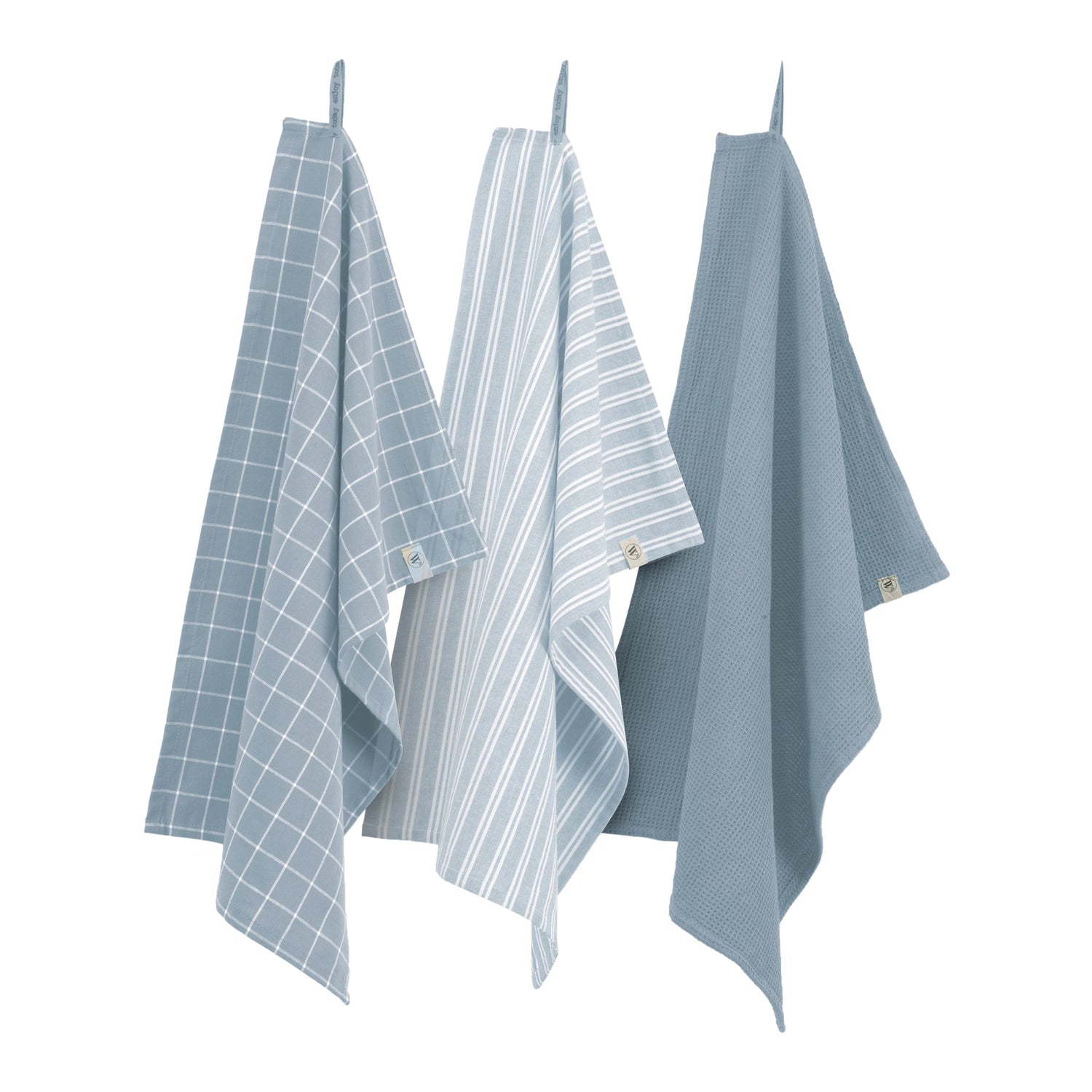 Walra Dry with Cubes Uni Keuken- en Theedoekset 3 st. - Blauw